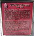 Plaque de George Stephen. Vue avant