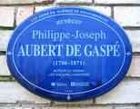 Plaque de Philippe-Joseph Aubert de Gaspé. Vue avant