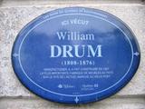 Plaque de William Drum. Vue avant
