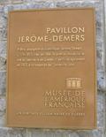 Plaque du Pavillon-Jérôme-Demers. Vue avant