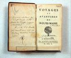 Livre (Voyages et avantures de Jacques Massé). Page de titre