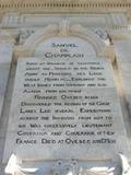 Plaque du monument de Samuel de Champlain (anglais). Vue avant
