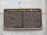 Plaque de la Société St. Andrew's de Montréal