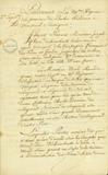 Document (Nomination d'arbitres par Joseph Fleury Deschambault et David Alex Grant, pour règlement de compte de tutelle des biens de Catherine Lemoine de Longueuil, épouse de Grant)