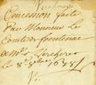 Document (Concession de terres au sieur de Verchères, en augmentation de la seigneurie de Verchères)