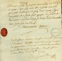 Document (Procuration de Charles Joseph d'Aillebout à .... pour réclamer ses appointements du trésorier général de la marine)
