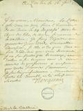Document (Lettre de Hocquart à De Lavaltrie)