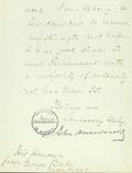 Document (Lettre de John A. Macdonald à Georges Baby)