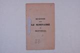Brochure (Mémoire pour le Séminaire de Montréal). Page de titre