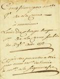 Document (Concession de l'Ile du moulin par Élizabeth de Ramezay, veuve de La Corne, à son fils, Louis de Chaptes de La Corne)