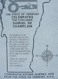 Plaque du monument de l'État du Vermont en hommage à Samuel de Champlain. Vue avant