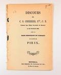 Brochure (Discours de C.S. Cherrier, Ecr., C.R., prononcé dans l'église paroissiale de Montréal le 26 février 1860, dans la grande démonstration des catholiques en faveur de Pie IX). Page de titre