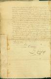 Document (Accord à l'amiable entre Pierre Claude Pécaudy de Contrecoeur et Roch de St-Ours, relativement à la ligne de séparation des seigneuries de St-Ours et de Contrecoeur)