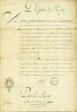 Document (Laisser-passer du roi au lieutenant de Lavaltrie)