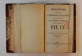 Brochure (Discours prononcé à la cathédrale de Québec, le 21 juin 1871, vingt-cinquième anniversaire du couronnement de Pie IX). Page de titre