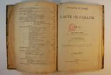 Brochure (Analyse et index de l'acte de faillite de 1875). Page de titre