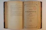 Brochure (Concours d'éloquence de 1876 : scéance de la proclamation du lauréat, 13 octobre 1876). Page de titre avec note manuscrite et dédicace