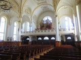 Église de Sainte-Hénédine. Vue intérieure vers le revers de façade