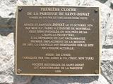 Plaque de la première cloche de la paroisse de Saint-Donat