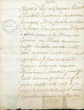 Document (Déclaration du chevalier Devilliers attestant le paiement au chevalier de La Corne d'une obligation consentie par Jean Robitaille, voyageur)