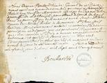 Document (Dispense de bans pour le mariage de Robert Ouy, veuf de Marguerite Gariépy avec Louise Pilote, veuve de Michel Richer)