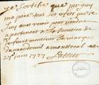 Document (Quittance par Latour à Guy pour la vente des effets appartenant à la succession du marquis de Vaudreuil)