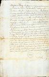 Document (Acte de tutelle pour la garde noble des enfants de Louis de Chapt de LaCorne St-Luc, à son épouse, Élizabeth de Ramezay, par les capitaines de milice)