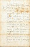 Document (Concession de terre à la Côte St-Charles de Longueuil par Charles Lemoine de Longueuil à Jean Cailloux dit Baron)