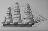 Épave de l'Antigua. Illustration d'un trois-mâts.