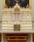 Tabernacle du maître-autel de l'église Notre-Dame-de-Liesse. Vue générale, sans statuettes, avant restauration