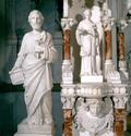 Maître-autel. Vue de détail, niche latérale est, statues de saint Pierre et de saint Louis de Gonzague