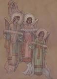 Peinture (Trois anges du sanctus). Vue avant