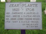 Plaque de Jean Plante. Vue avant