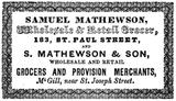 Samuel Mathewson and Son. Publicité