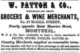 William Patton and Company. Publicité