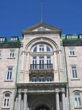 Palais épiscopal de l'Évêché de Québec. Détail. Vue avant