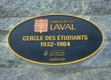 Plaque du cercle des étudiants de l'Université Laval. Vue avant