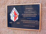 Plaque en hommage aux Ursulines. Vue avant