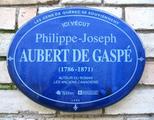Plaque de Philippe-Joseph Aubert de Gaspé. Vue avant