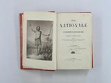 Livre (Fête nationale des Canadiens-français célébrée à Québec en 1880 : histoire, discours, rapports, statistiques, documents, messe, procession, banquet, convention (Ex. I)). Page de titre avec frontispice