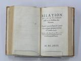 Livre (Relation de ce qui s'est passé en la mission des Hurons depuis le mois de juin de l'année 1641 jusques au mois de juin de l'année 1642 : envoyée au r. père Jean Filleau provincial de la Compagnie de Jésus, en la province de France). Page de titre