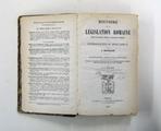 Livre (Histoire de la législation romaine depuis son origine jusqu'à la législation moderne et généralisation du droit romain (Tome I)). Page de titre