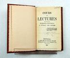 Livre (Cours de lectures : extraits des meilleurs auteurs français à l'usage des écoles). Page de titre