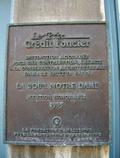 Plaque de distinction de la Cour Notre-Dame. Vue avant