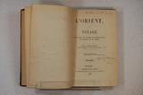 Livre (L'Orient, ou, Voyage en Egypte, en Arabie, en Terre-Sainte, en Turquie et en Grèce (Tome I)). Page de titre