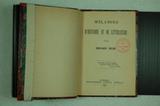 Livre (Mélanges d'histoire et de littérature (Volume II)). Page de titre
