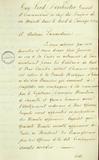 Document (Autorisation de Dorchester à Antoine de Lanaudière de lever une compagnie de 75 hommes sous le commandement du capitaine Desaulniers Beaubien pour servir durant 3 ans)