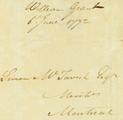 Document (Lettre de William Grant à Simon McTavish)
