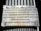 Plaque de l'église et du monastère des Récollets. Vue avant