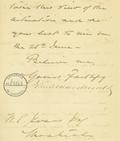 Document (Lettre de John A. Macdonald à W. C. Evans)